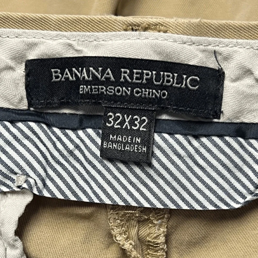 Banana Republic Mens Pants 32x32 Chino Sandscape Emerson Mid Rise Cotton Uniform